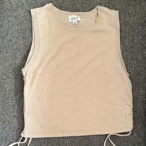 Le Lis Women's Beige Tank Top with cinched side ties size medium